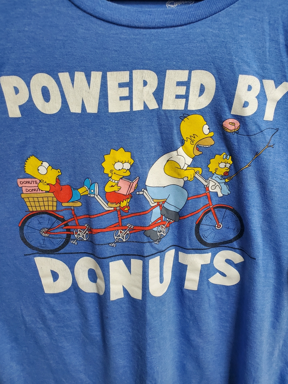 Blue "Powered by Donuts" Short Sleeve Graphic Tee